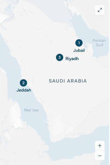 Industrial cities across Saudi Arabia